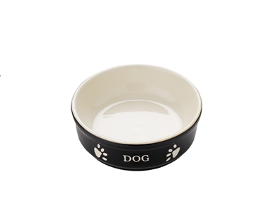 Dog keramikskål, beige/sort, 0,25 l / Ø 13,5 cm
