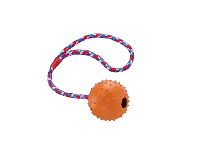 Gummilegetøj bold m/nubber & reb 7cm (4)