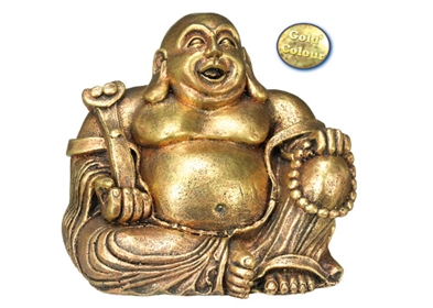 Dekoration, buddha gold 13,5x11x12 cm (2)
