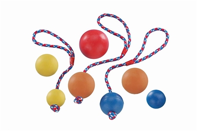 Gummilegetøj bold, massiv 6,5cm m/reb (4)