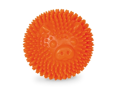 Tyggebold, TPR orange gris Ø8 cm (3)