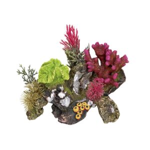 Akvariedekoration - Coral stone med plants