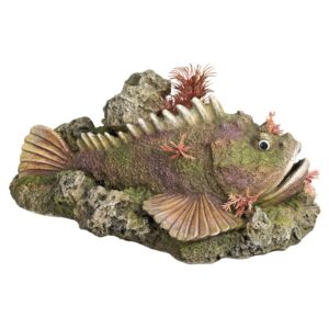 Akvariedekoration - Stone Fish med plants