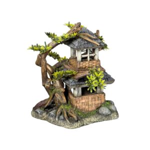 Akvariedekoration - House med Bonsai and plants