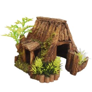 Akvariedekoration  træ hule med planter