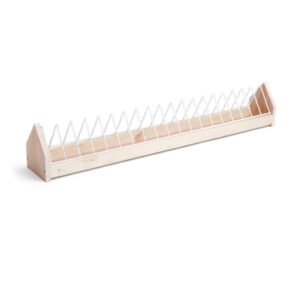 Fodertrug m/tremmegitter, træ, 100 cm (b)