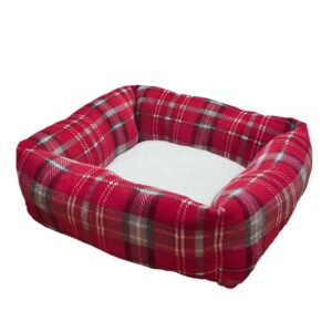 Comfort bed "KARELI" red, 70 x 70 x 21 cm