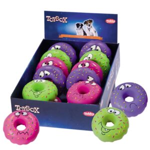 Display 12 stk., Latex Donut med ansigt