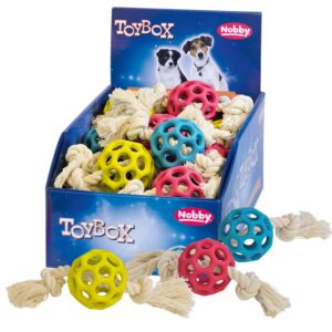 Display 16 stk., Gummi kube med reb