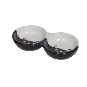 Katte Keramik dobbelt skål FACE, 130 ml