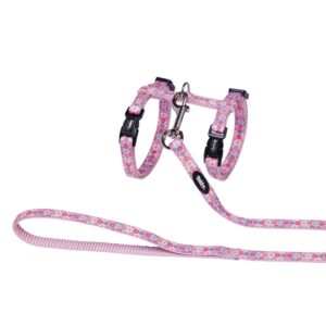 Kattesele + line pink blomster